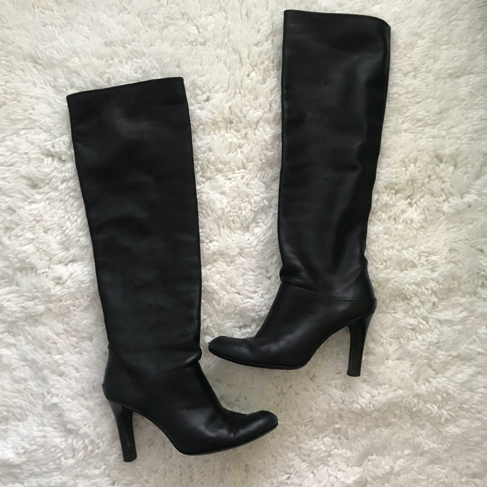Stuart Weitzman Black crushable boots size 5.5